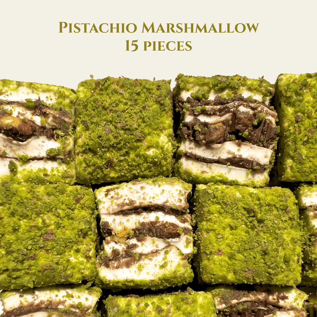 Choco De Mua Fluffies Chocolate Pistachio Marshmallow 15 Pieces, 10.6 oz
