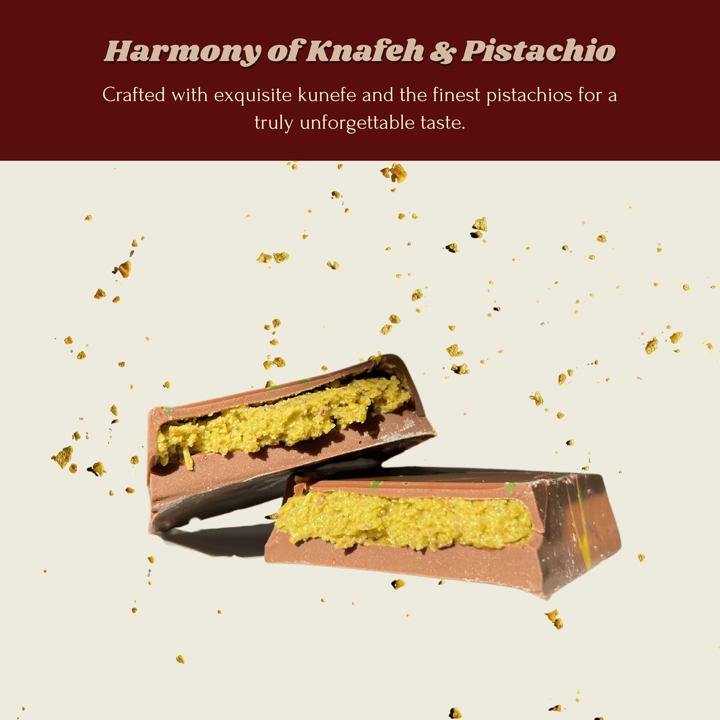 Dubai Chocolate Bar 3.17 Oz Half Sized Viral Knafeh Pistachio Chocolate Bar | Gift For all Occasions | Dessert Gift | Chocolate Snack Crunchy