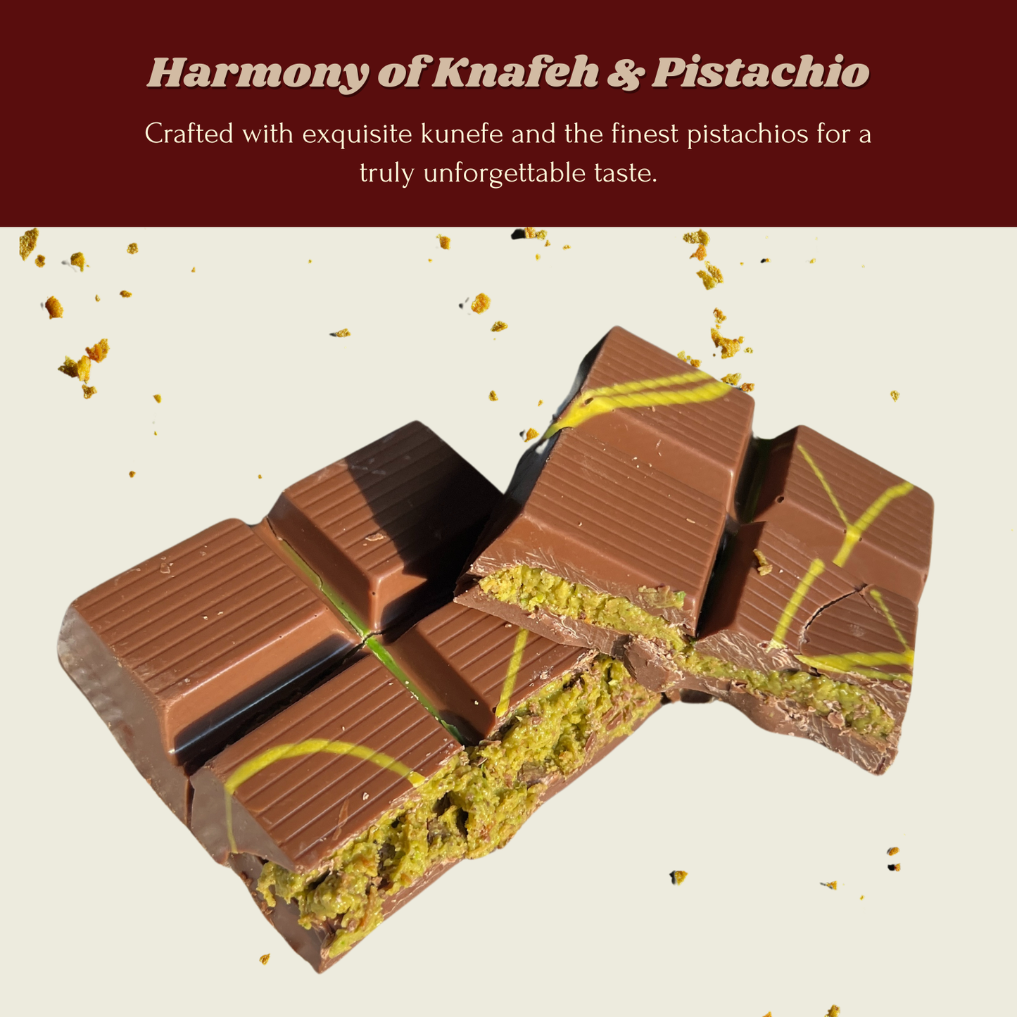 Choco De Mua Dubai Pistachio Chocolate Bar 7 oz | Gift for all Occasions | Dessert Gift | Luxurious Chocolate